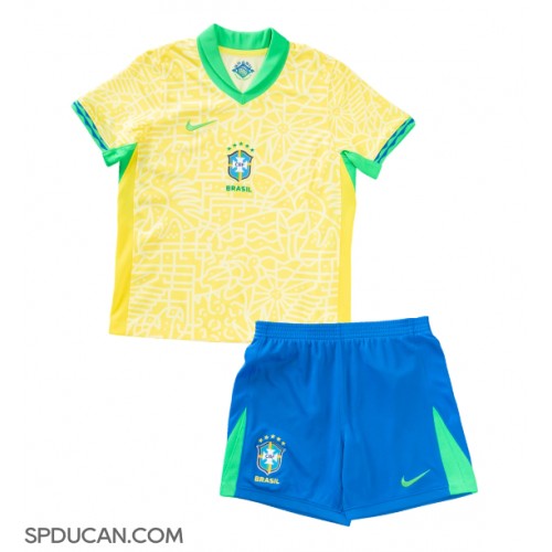 Dječji Nogometni Dres Brazil Domaci Copa America 2024 Kratak Rukav (+ Kratke hlače)